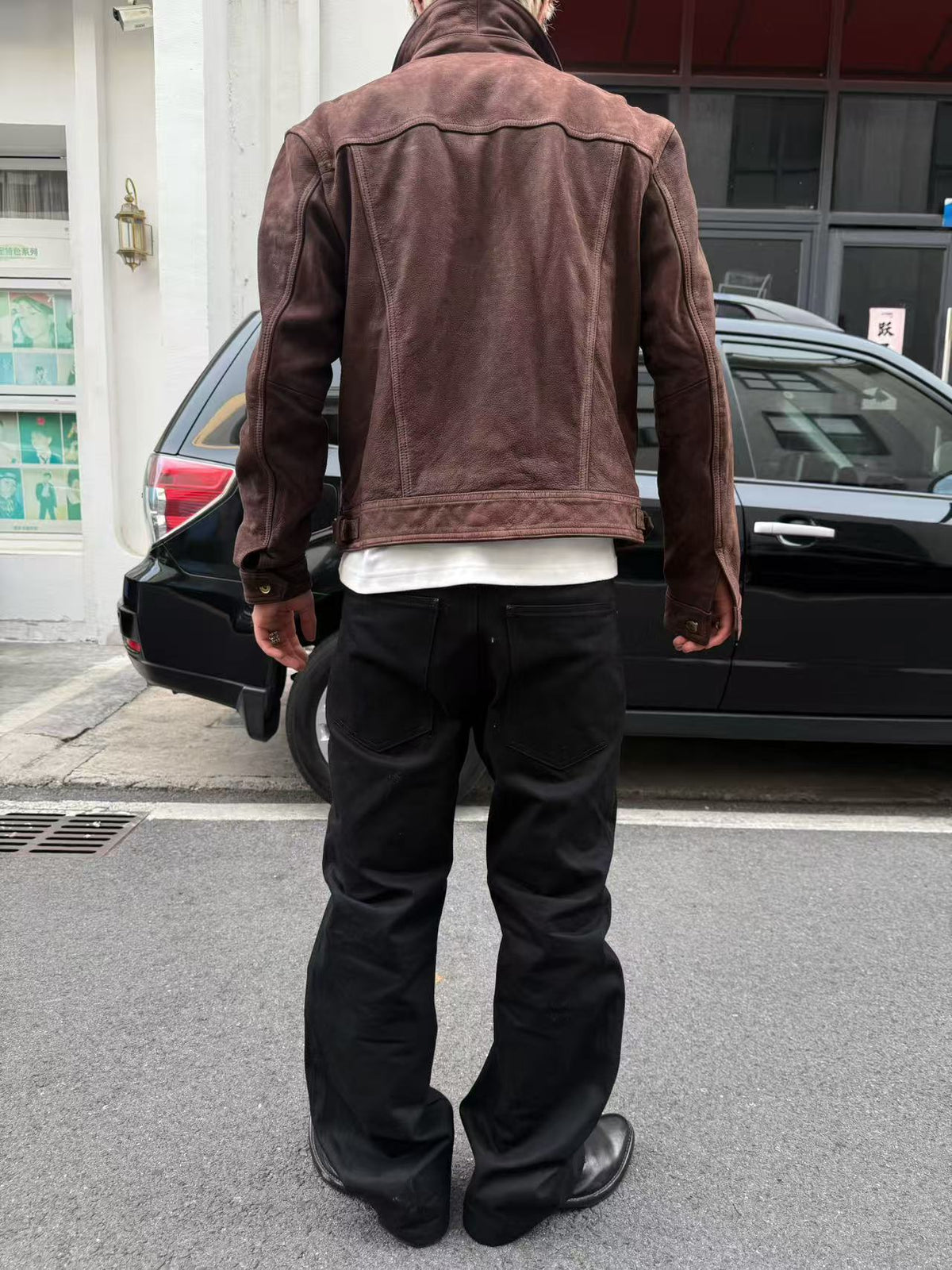 Fyredwrld Aged Heavy Wash Leather Jacket