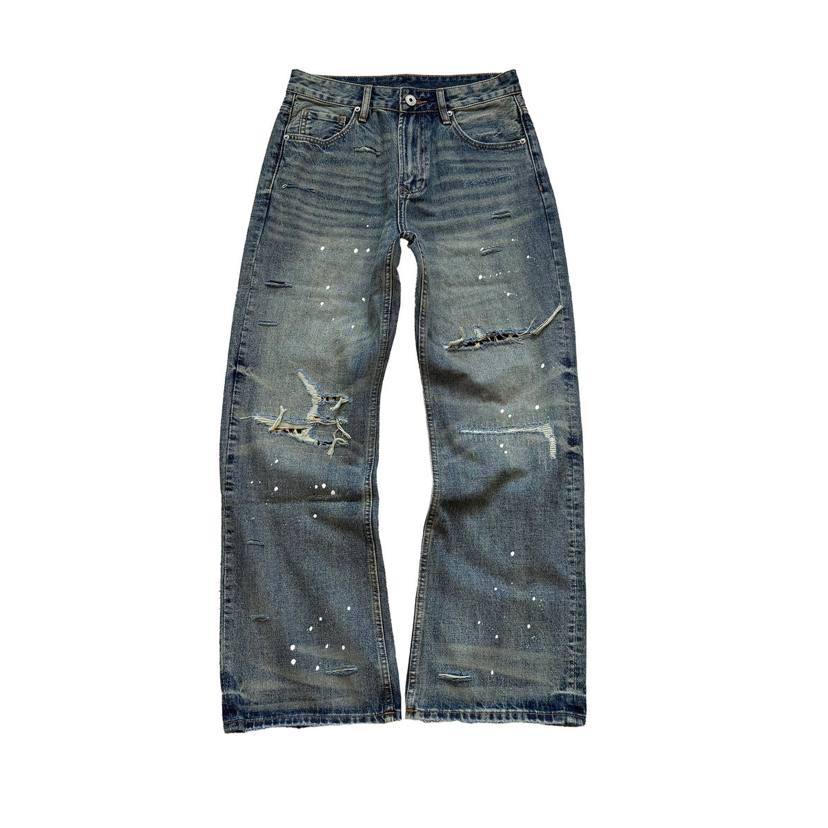 Fyredwrld Distressed denim with paint splatters