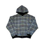 Fyredwrld Double-Sided Plaid Sweatshirt Black-blue（Pre-sale）