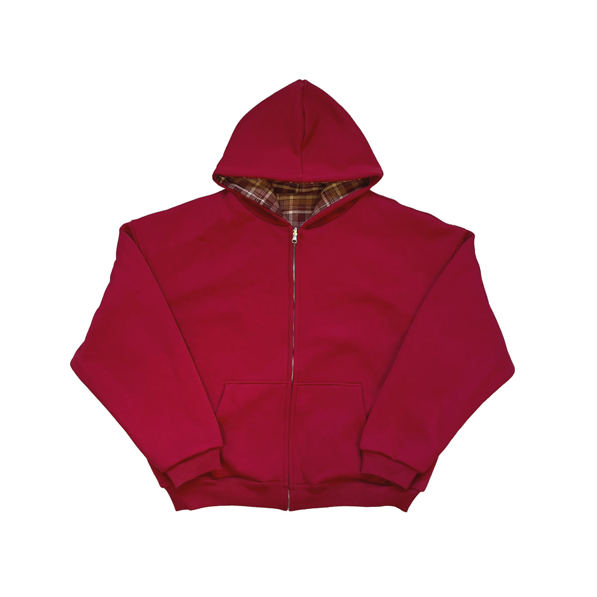 Fyredwrld Double-Sided Plaid Sweatshirt Reddish-brown（Pre-sale）