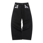 Fyredwrld Plaid fabric selvedge jeans black（Pre-sale）