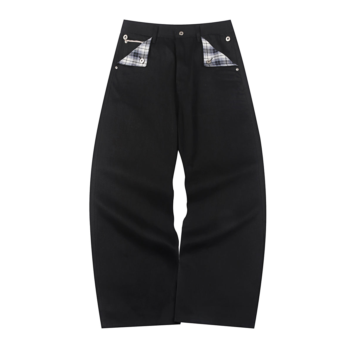 Fyredwrld Plaid fabric selvedge jeans black（Pre-sale）