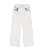 Fyredwrld Plaid fabric selvedge jeans white（Pre-sale）