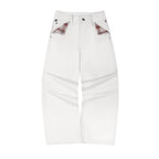 Fyredwrld Plaid fabric selvedge jeans white（Pre-sale）