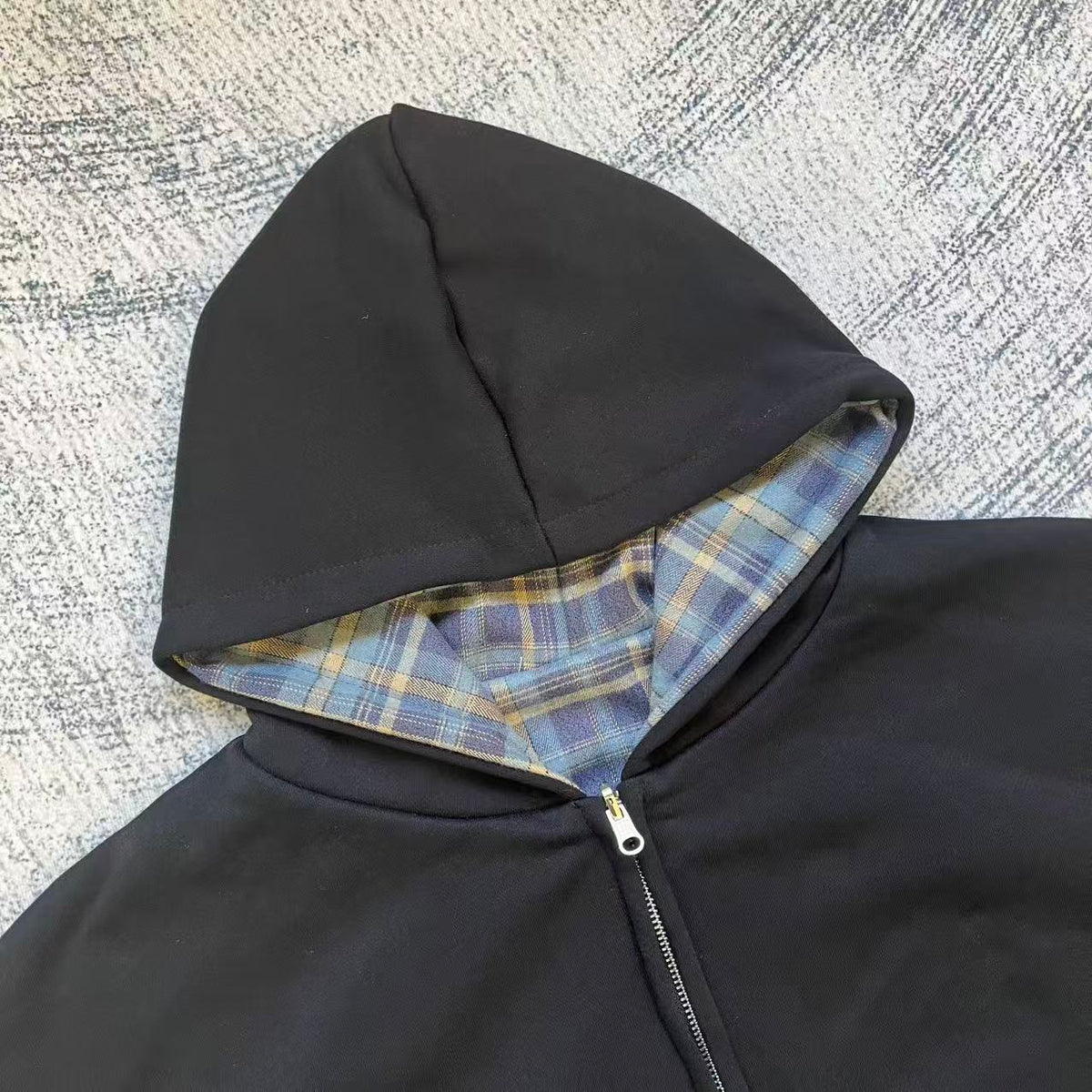 Fyredwrld Double-Sided Plaid Sweatshirt Black-blue（Pre-sale）