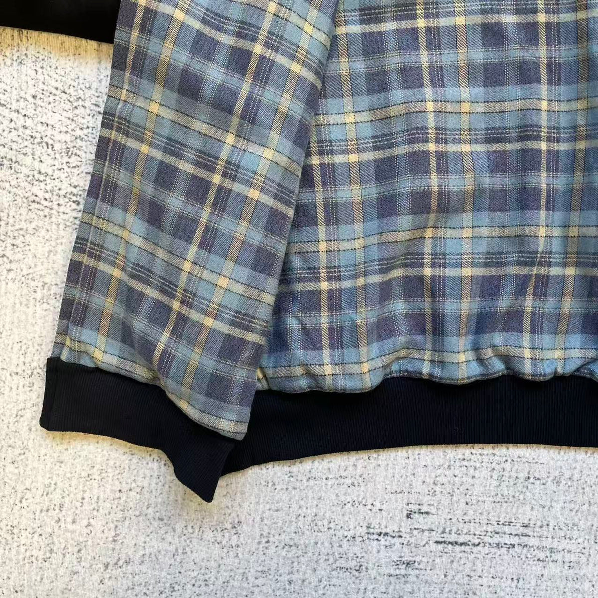Fyredwrld Double-Sided Plaid Sweatshirt Black-blue（Pre-sale）