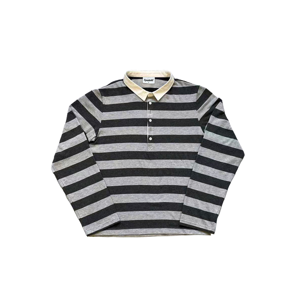 Fyredwrld Long-sleeved striped shirt with a stiff collar