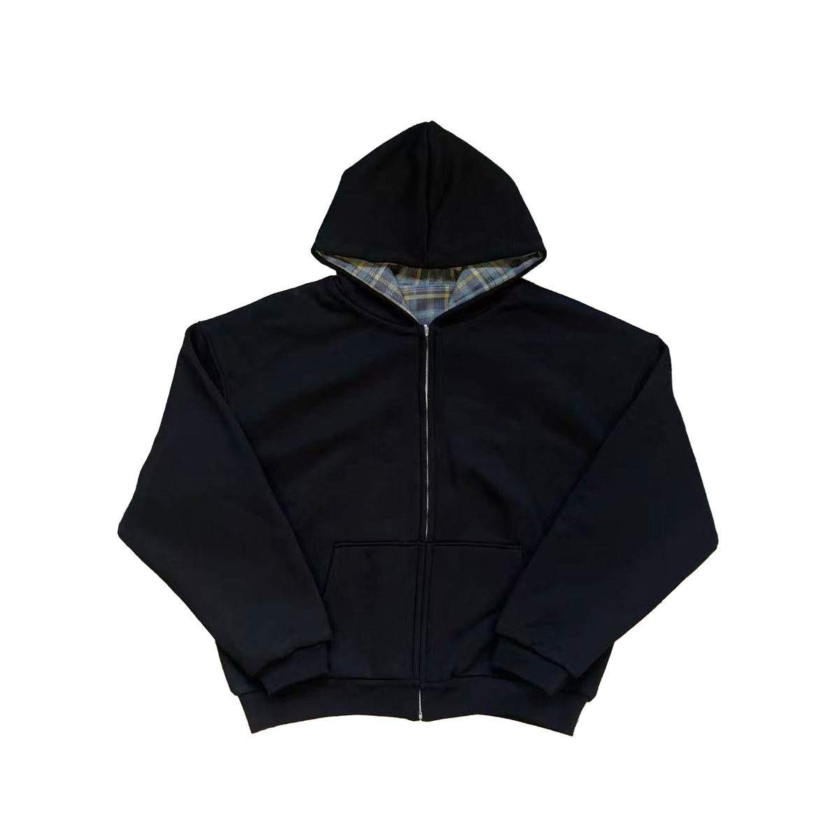 Fyredwrld Double-Sided Plaid Sweatshirt Black-blue（Pre-sale）