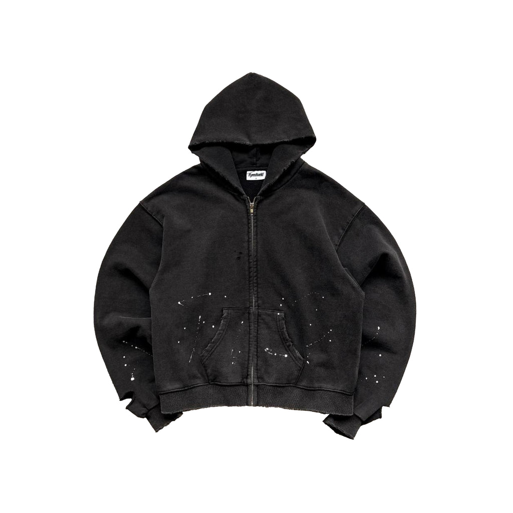 Fyredwrld "watch-peeker"zip-up hoodie V2 black