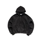 Fyredwrld "watch-peeker"zip-up hoodie V2 black