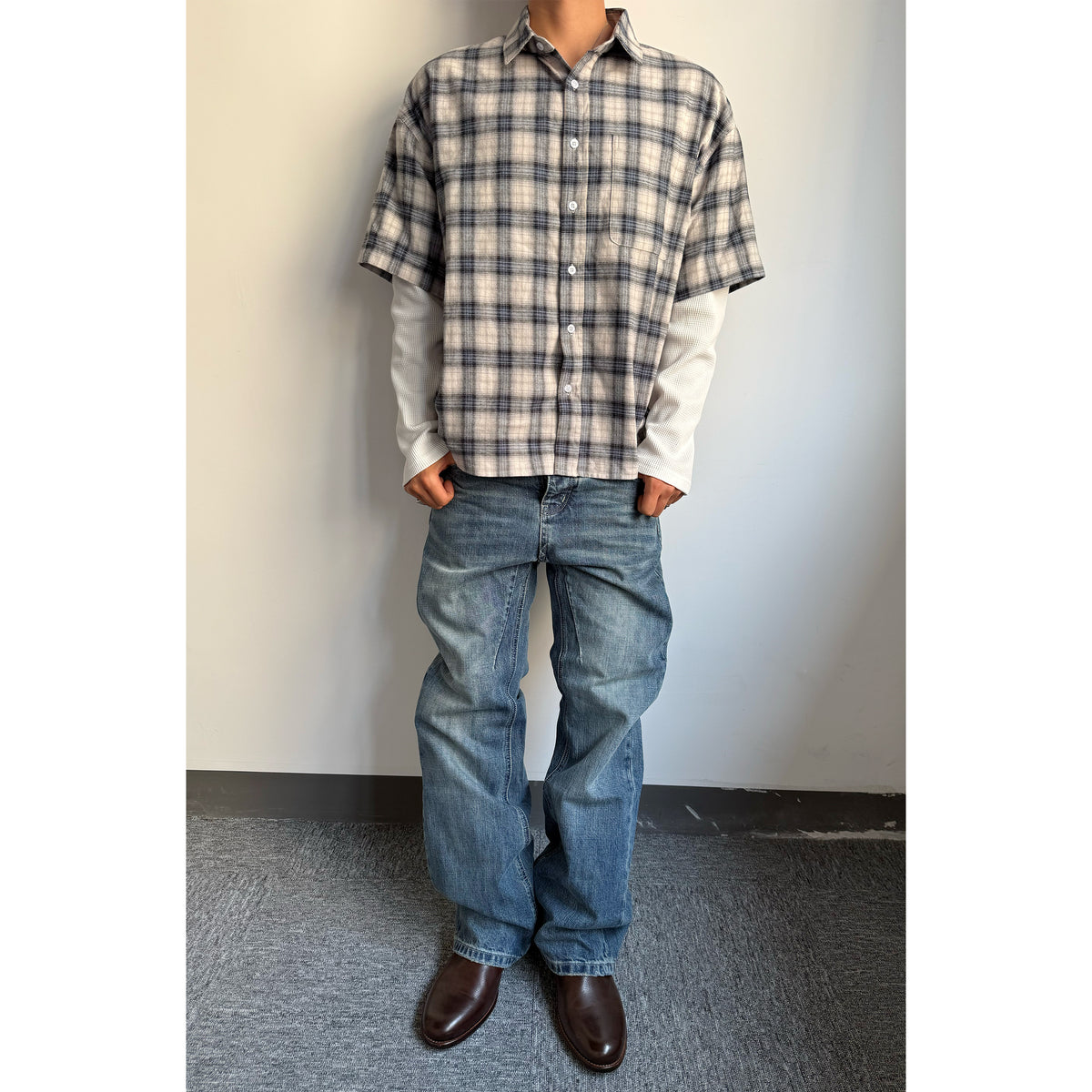 Fyredwrld Plaid shirt faux-layered