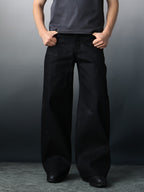 Fyredwrld Jet black selvedge denim jeans