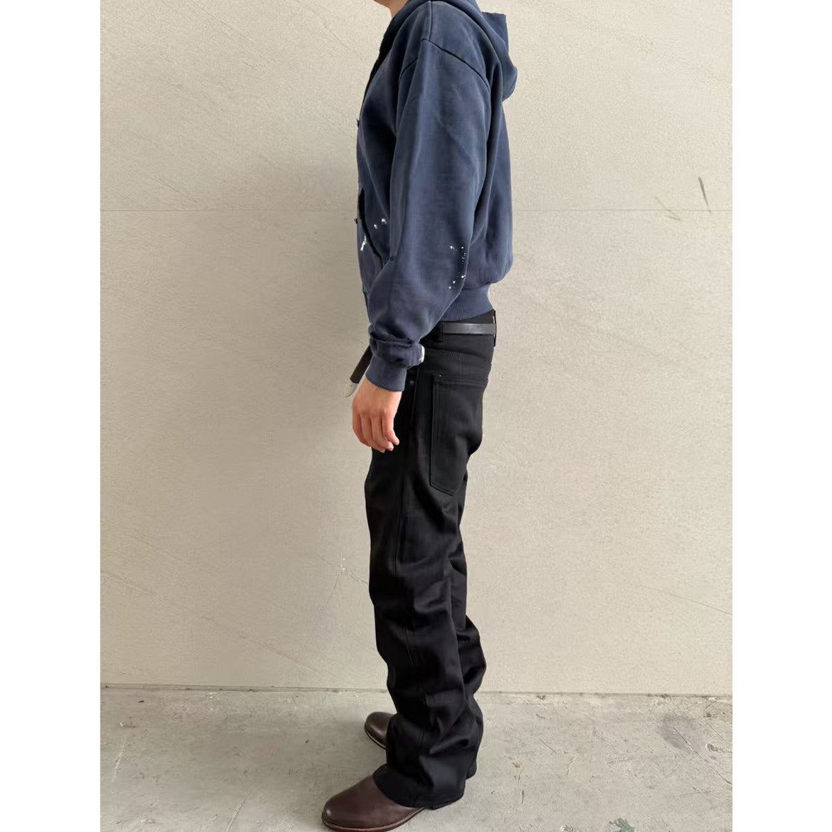 Fyredwrld "watch-peeker"zip-up hoodie V2 navy