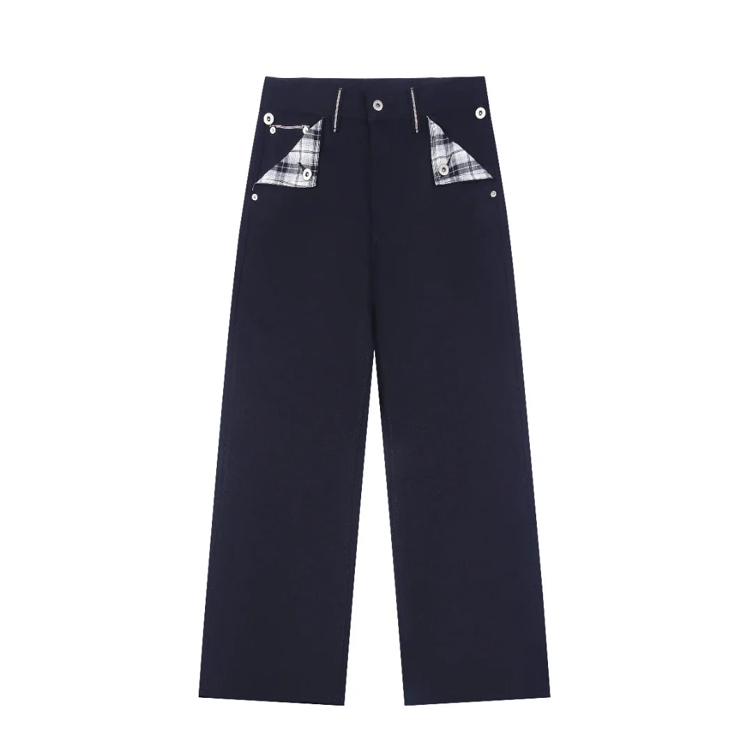 Fyredwrld Plaid fabric selvedge jeans