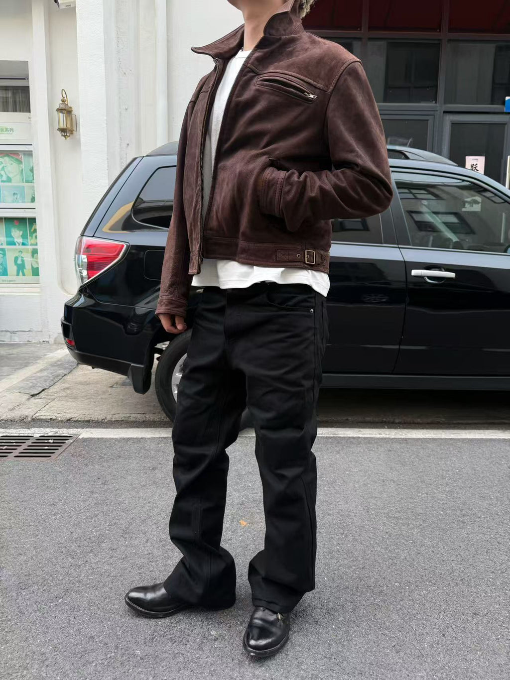 Fyredwrld Aged Heavy Wash Leather Jacket