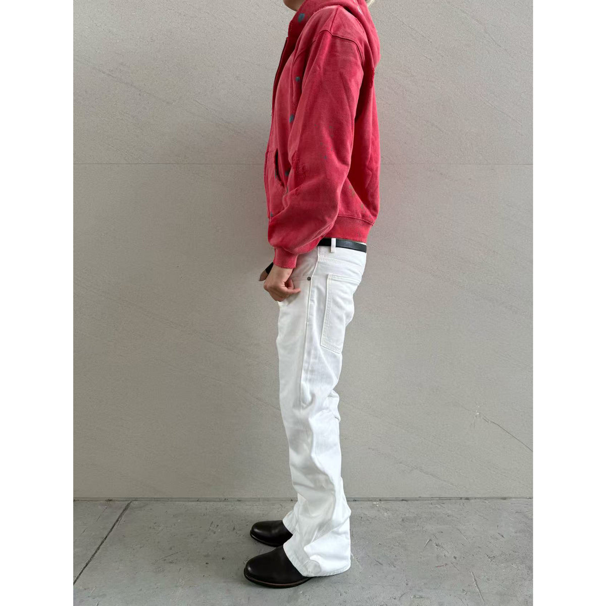 Fyredwrld "watch-peeker"zip-up hoodie V2 red